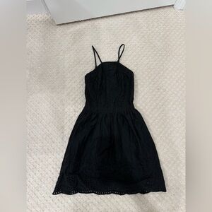 Abercrombie & Fitch Black Eyelet Spaghetti Strap Sundress